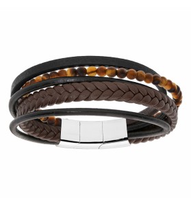 BRACELET ACIER ET CUIR...