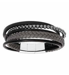 BRACELET ACIER ET CUIR...