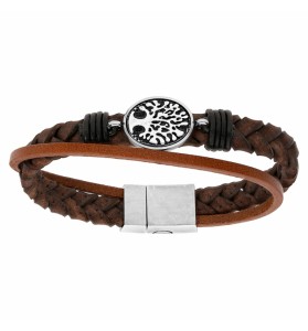BRACELET ACIER ET CUIR...