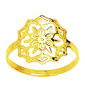 Bague en or jaune fleur RM...
