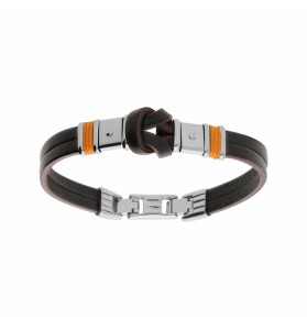 BRACELET ACIER CUIR BOVIN...